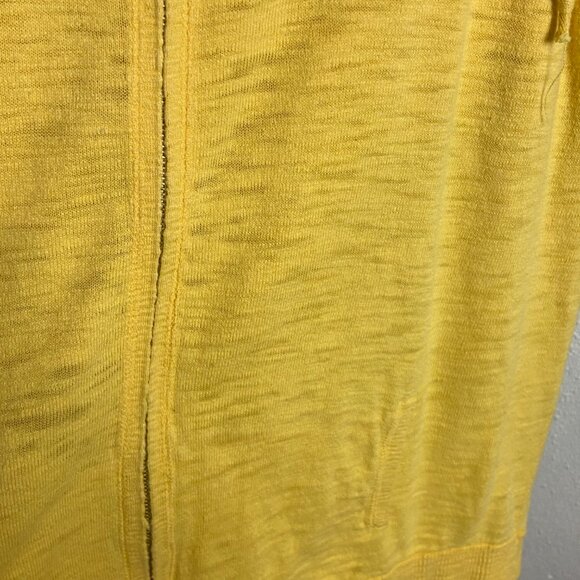 Weekends by Chicos Size 3 Butter Yellow Burnout Full Zip Sweatshirt Lounge Xl - Picture 2 of 6